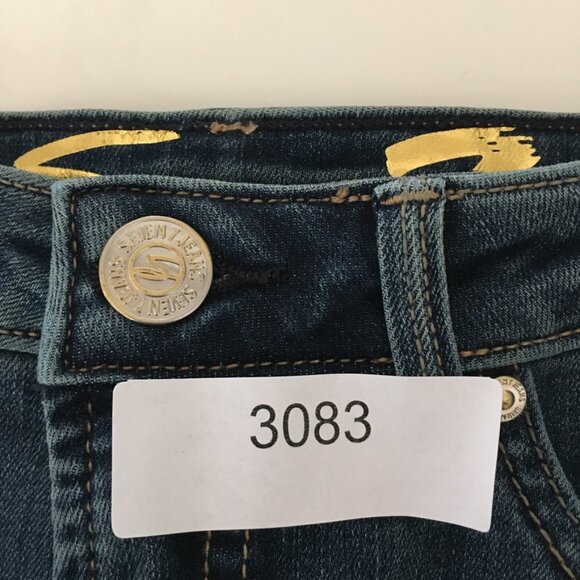 Seven 7 Boot cut Fashion Jeans Women Size 6 High Rise Step Fray Hem Blue Denim - Picture 14 of 14